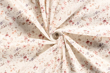 Rib Jersey, Rippenjersey mit Blumen, Mohnblumen, wollweiß, 0,5 m